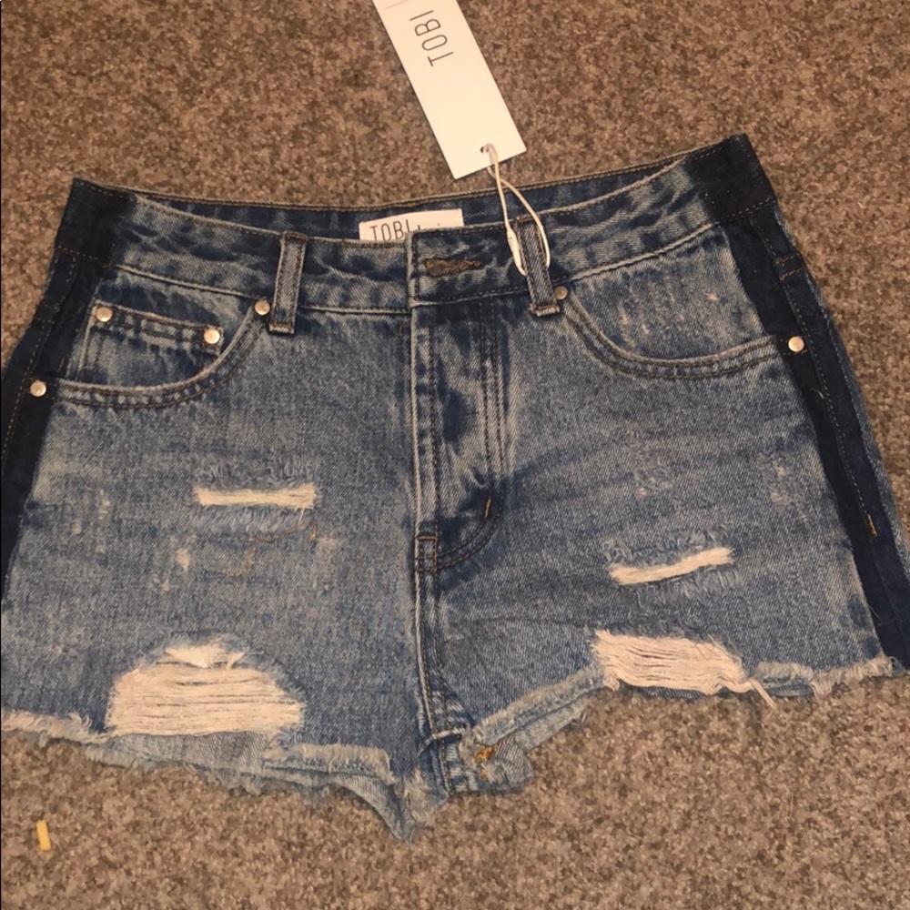 distressed Jean denim shorts